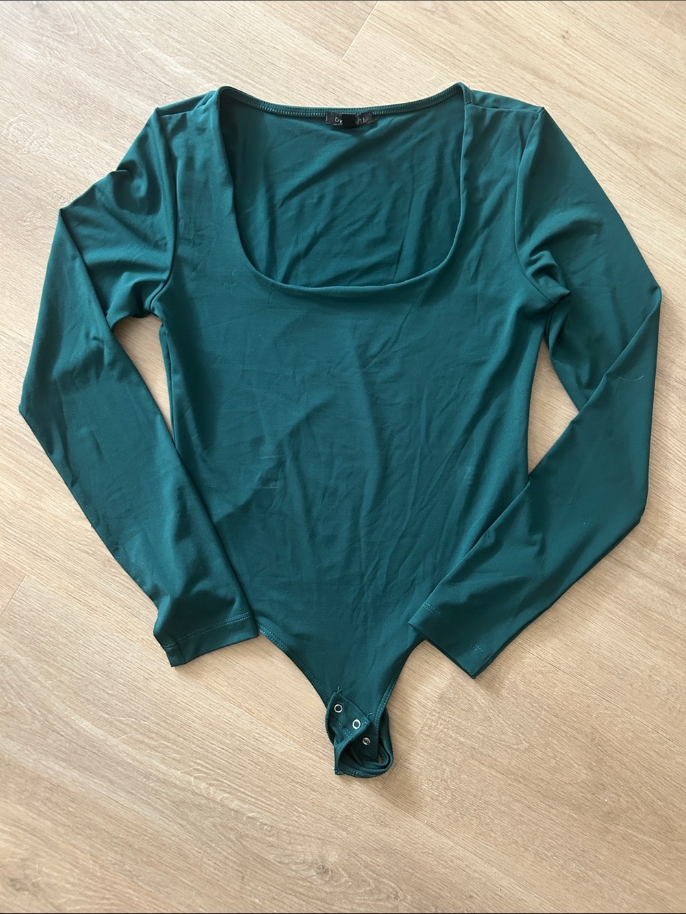 Dynamite Long Sleeve Scoop Neck Bodysuit - Teal Green